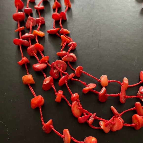 Red Coral Multistrand Necklace from Croatia - Picture 2 of 3